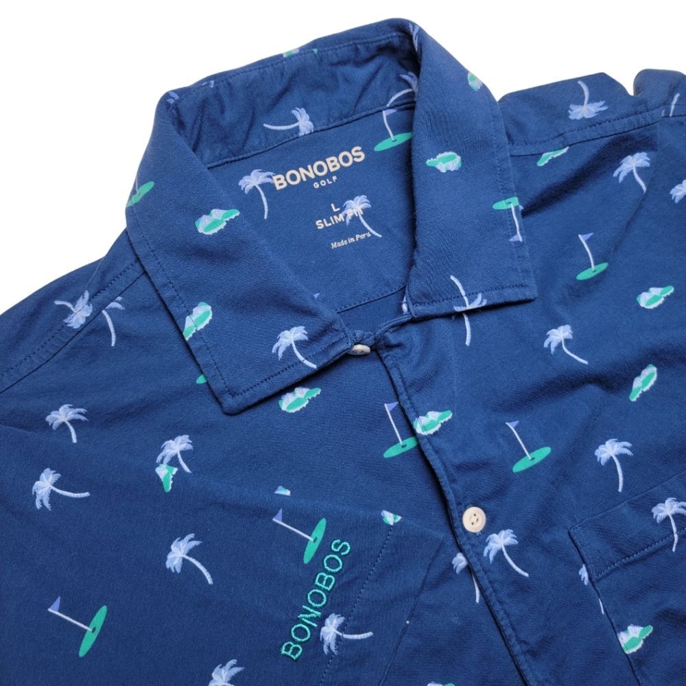 Bonobos Golf Resort Short Sleeve Slim Fit Button-Down Shirt L